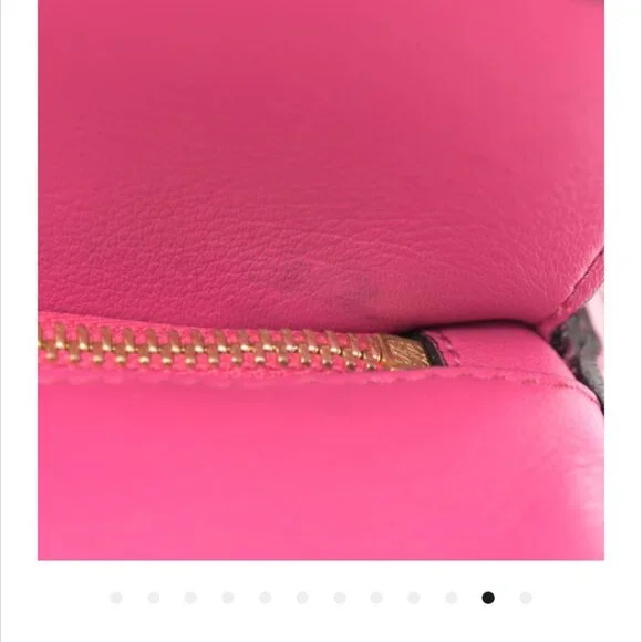 LOEWE Calfskin Leather Shoulder Crossbody Med Puzzle Bag in Fuchsia Pink Gold - Picture 11 of 12